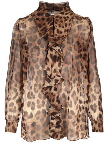 Animal Silk Blouse - Dolce & Gabbana - Modalova