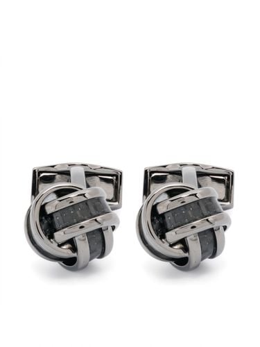 Cufflinks Node Brass Gun Metal Palladium Carbon Fibre - Tateossian - Modalova