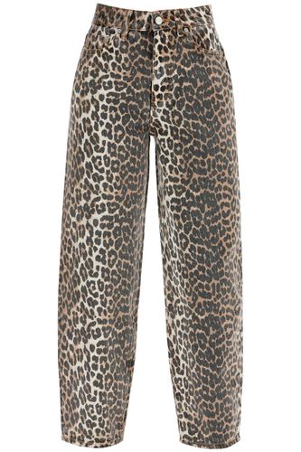 Ganni Jeans In Animalier Cotton - Ganni - Modalova