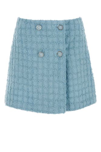 Light-blue Boucle Mini Skirt - Versace - Modalova