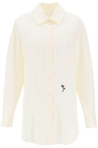 Shirt With Embroidered Logo - Palm Angels - Modalova