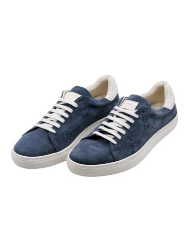Sneakers In Soft And Fine Perforated Suede With Lace Closure And Leather Rear Part - Barba Napoli - Modalova