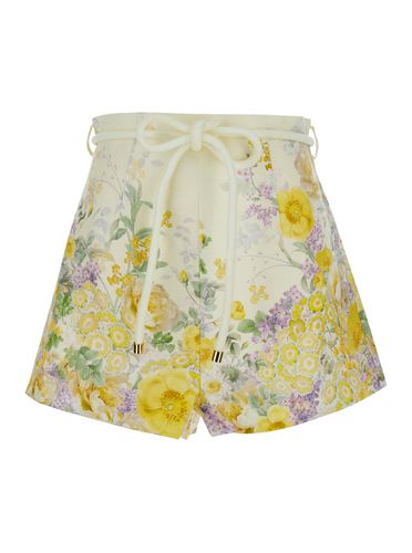 Bermuda Shorts With Floral Print In Linen Woman - Zimmermann - Modalova