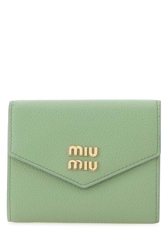 Miu Miu Pastel Green Leather Wallet - Miu Miu - Modalova