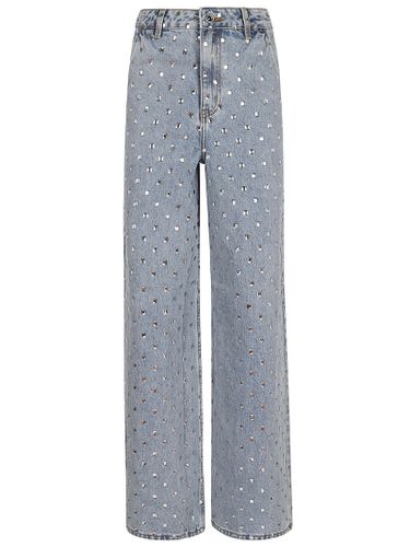 Square Rhinestone Denim Jeans - self-portrait - Modalova