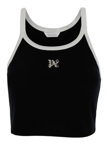 Monogram Tank Top Black Off White - Palm Angels - Modalova