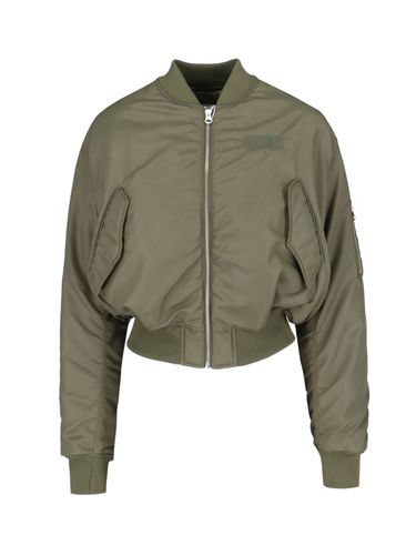 Logo Crop Bomber Jacket - MM6 Maison Margiela - Modalova