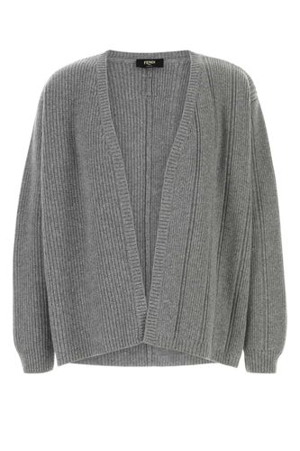 Fendi Grey Cashmere Blend Cardigan - Fendi - Modalova