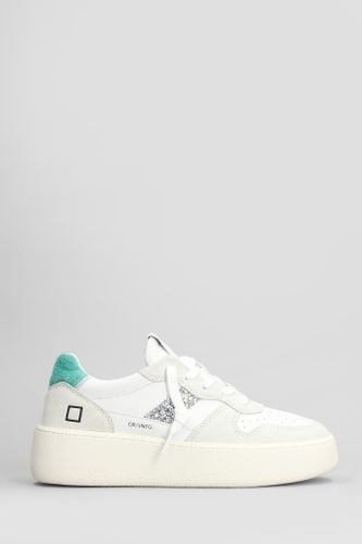 D. A.T. E. Court Platform Sneakers In White Suede And Leather - D.A.T.E. - Modalova