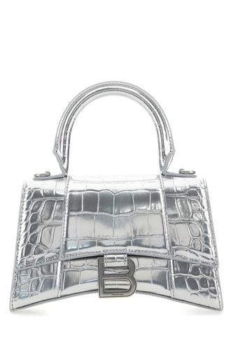 Silver Leather Xs Hourglass Handbag - Balenciaga - Modalova