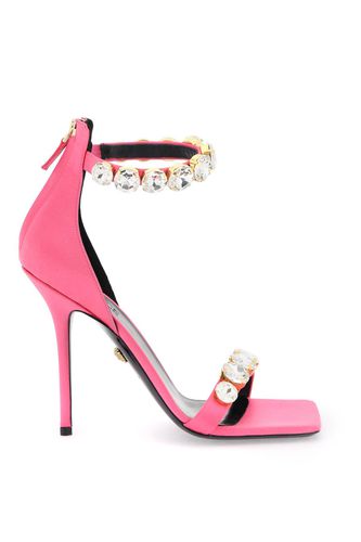 Versace Crystal Satin Sandals - Versace - Modalova