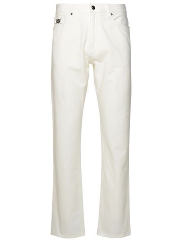 Versace White Cotton Jeans - Versace - Modalova