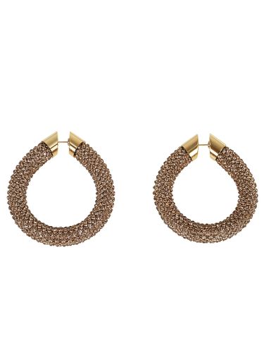 Gold Topaz Crystal Tube Mesh Earrings - Paco Rabanne - Modalova