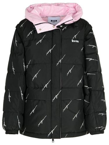 MSGM Black Polyester Down Jacket - MSGM - Modalova