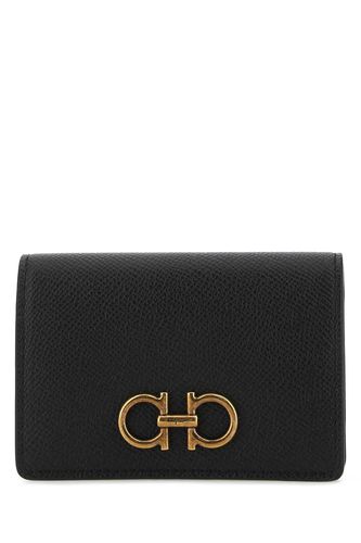 Black Leather Business Card Holder - Ferragamo - Modalova