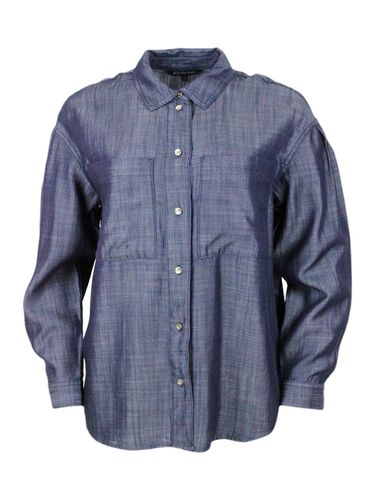 Lightweight Long-sleeved Denim Shirt With Chest Pockets And Button Closure - Armani Collezioni - Modalova