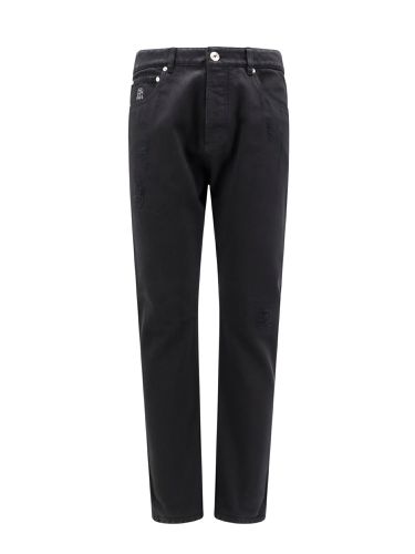 Distressed Straight Leg Jeans - Brunello Cucinelli - Modalova