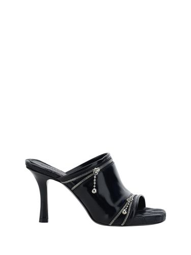 Burberry peep Black Leather Sandals - Burberry - Modalova