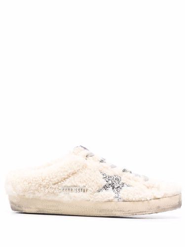 Super-star Sabot Shearling Upper Glitter Star - Golden Goose - Modalova