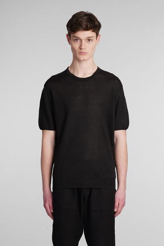 Lino T-shirt In Black Linen - 120% Lino - Modalova