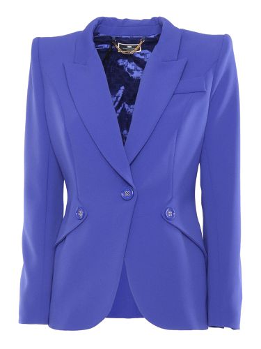 Indigo Single-breasted Jacket - Elisabetta Franchi - Modalova