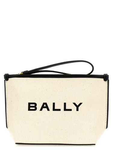 Logo Printed Zipped Clutch Bag - Bally - Modalova