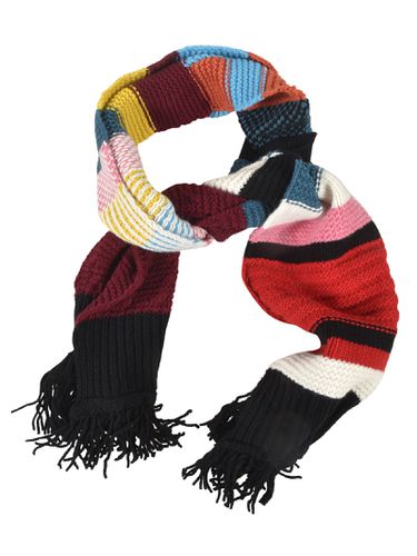 Fringe Striped Knit Scarf - Paul Smith - Modalova