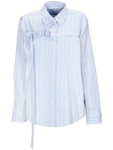 Off-White Striped Cut-out Shirt - Off-White - Modalova