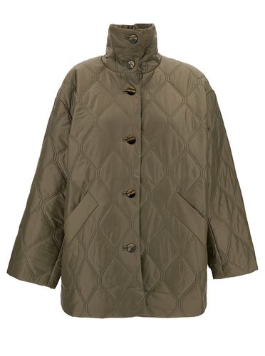 Quilted Jacket With High Neck And Buttons In Recycled Polyamide Woman - Ganni - Modalova