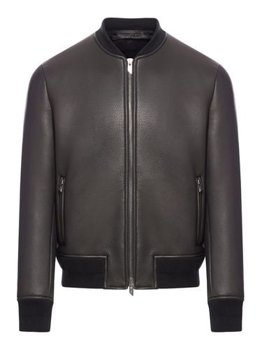 Leather Bomber Jacket - Salvatore Santoro - Modalova