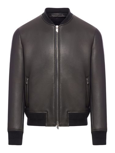 Leather Bomber Jacket - Salvatore Santoro - Modalova