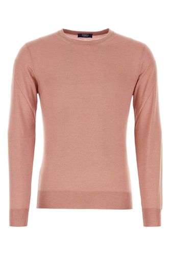 Antiqued Pink Cashmere Blend Sweater - Fedeli - Modalova