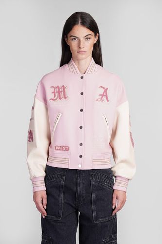 AMIRI Bomber In Rose-pink Wool - AMIRI - Modalova