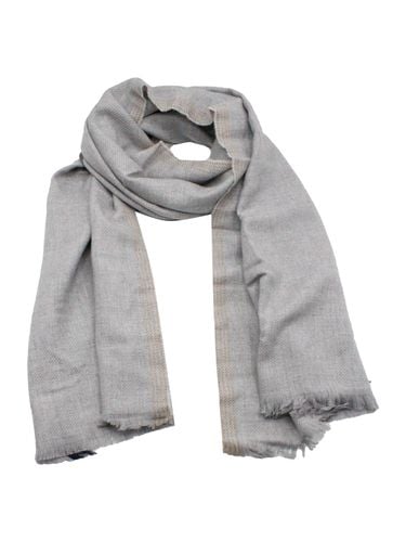 Lightweight Scarf Made Of Wool And Cashmere With A Light Weave In Diagonaòle And Side Selvedge With Small Fringes At The Bottom - Brunello Cucinelli - Modalova