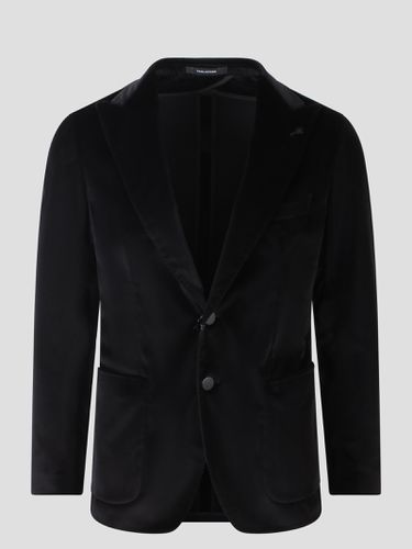 Velvet Single Breasted Blazer - Tagliatore - Modalova