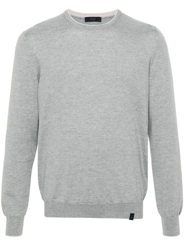 Fay Grey Virgin Wool Sweater - Fay - Modalova