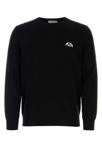 Black Cashmere Blend Sweater - Alexander McQueen - Modalova