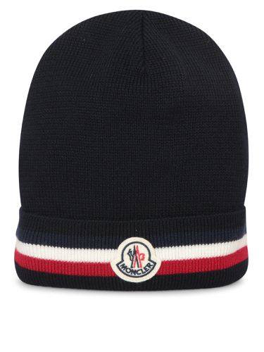 Moncler Logo Blue Beanie - Moncler - Modalova