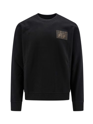Cotton Sweatshirt With Frontal Ff Patch - Fendi - Modalova
