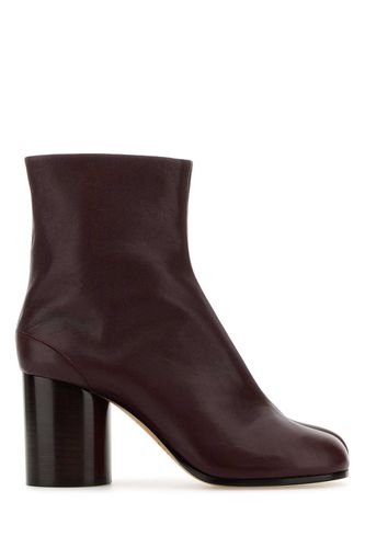 Burgundy Leather Tabi Ankle Boots - Maison Margiela - Modalova