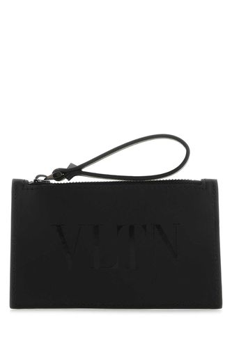 Black Leather Card Holder - Valentino Garavani - Modalova