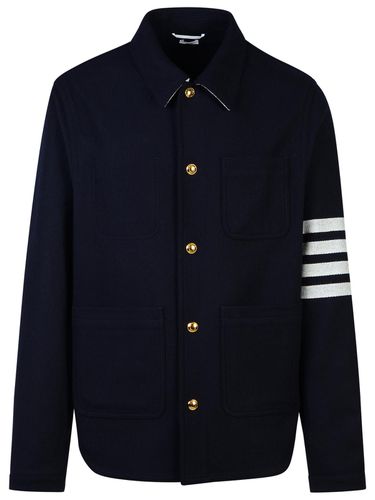 Bar Navy Wool Blend Jacket - Thom Browne - Modalova