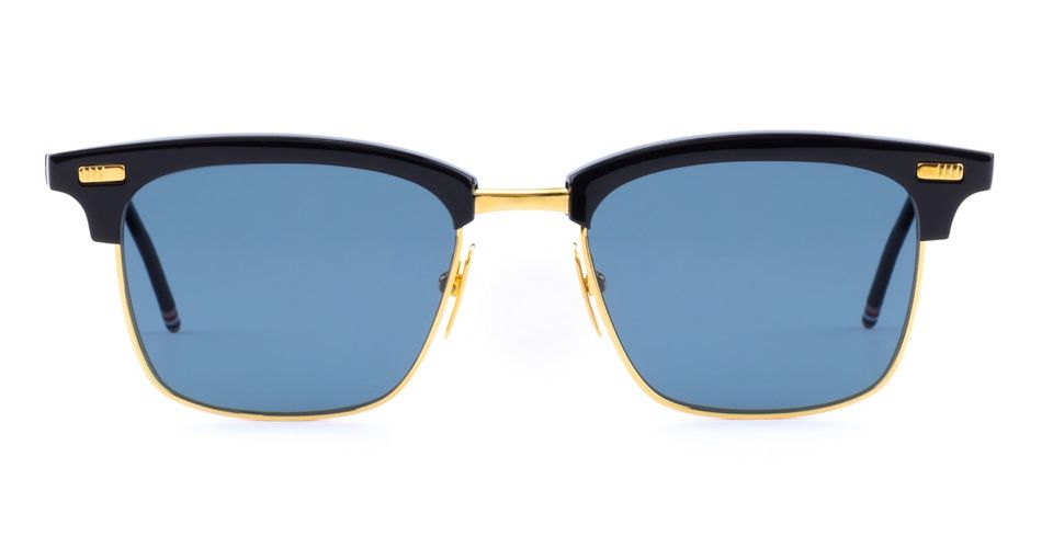 Rectangular / Navy Melange Sunglasses - Thom Browne - Modalova