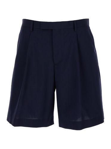 Sartorial Bermuda Shorts With Pleated Details In Wool & Cotton Blend Man - Lardini - Modalova