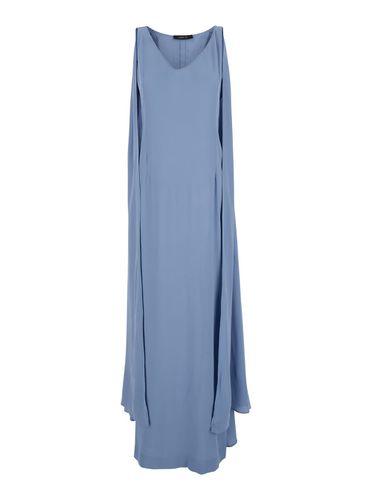 Light Maxi Dress With Cape In Silk Blend Woman - Federica Tosi - Modalova