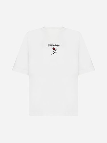 Logo And Rose Cotton T-shirt - Burberry - Modalova