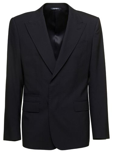 New Sicilia Single-breasted Jacket With Concelaed Fastening In Stretch Wool Man - Dolce & Gabbana - Modalova