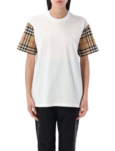 Check Sleeve Cotton T-shirt - Burberry London - Modalova