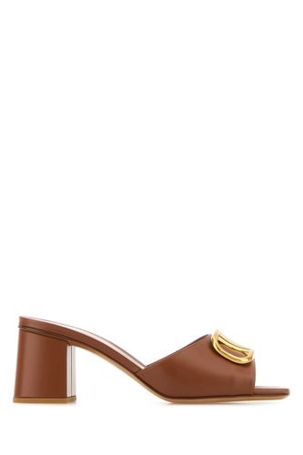 Caramel Leather Vlogo Mules - Valentino Garavani - Modalova
