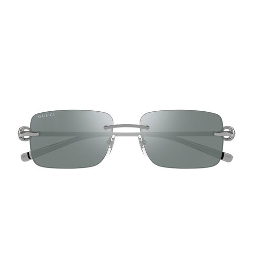 Gucci Gg1703s Linea Horsebit 002 Silver Green Sunglasses - Gucci Eyewear - Modalova